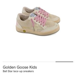 Golden Goose Kids Cream and Pink Sneakers